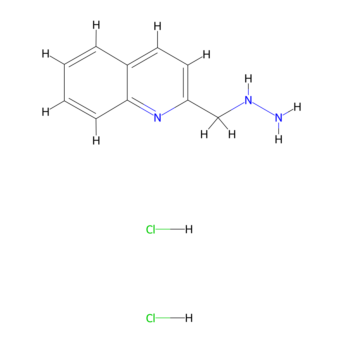 2-(Hydrazinylmethyl)quinoline dihydrochloride molecular structure, CAS 2059970-35-1