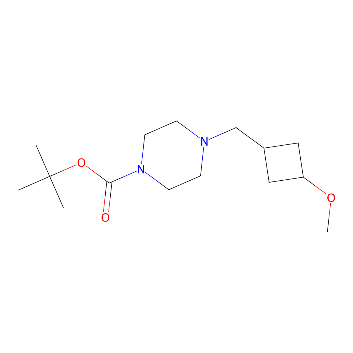 tert-Butyl 4-[(3-methoxycyclobutyl)methyl]piperazine-1-carboxylate molecular structure, CAS 2059970-36-2