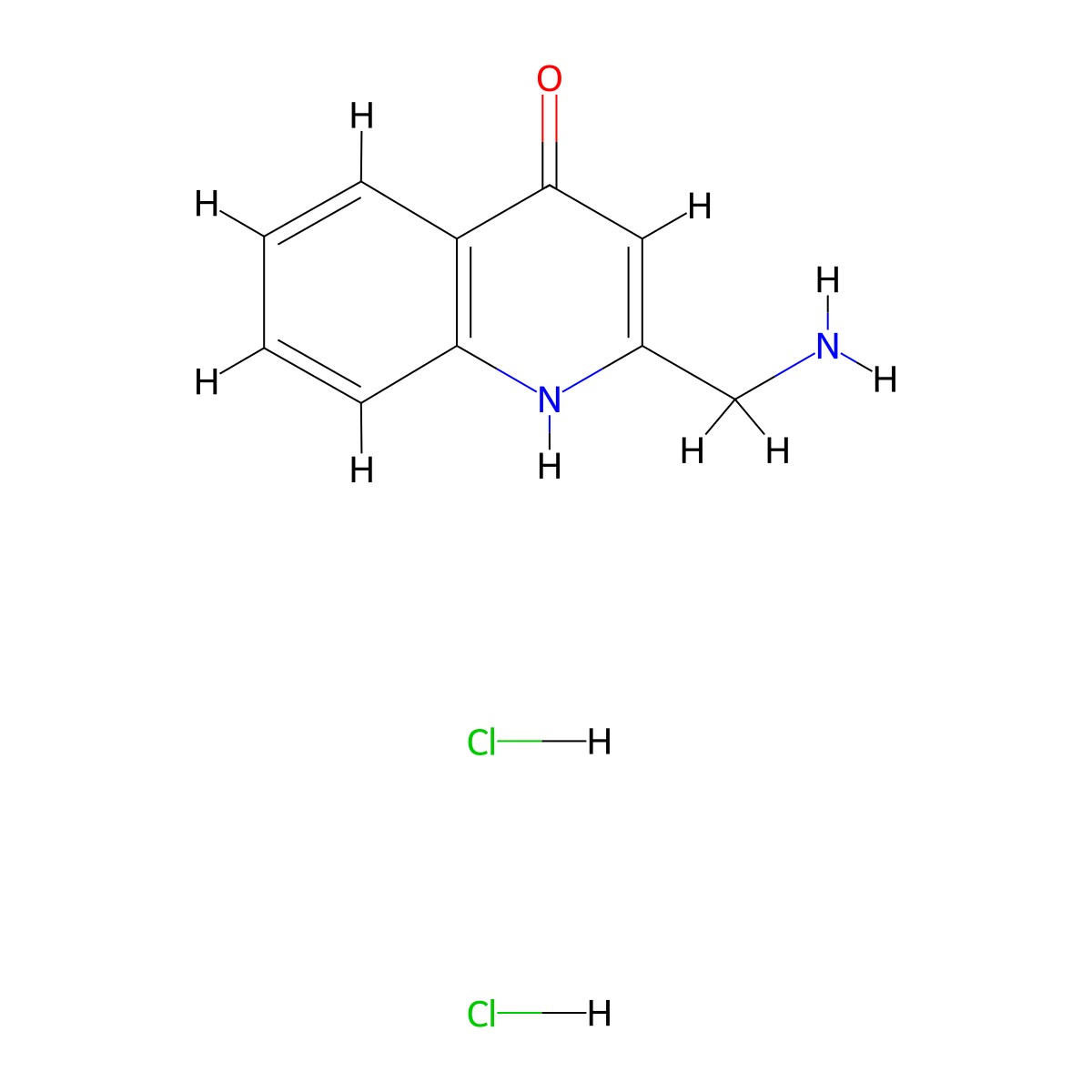 2-(Aminomethyl)quinolin-4-ol dihydrochloride molecular structure, CAS 2059970-41-9