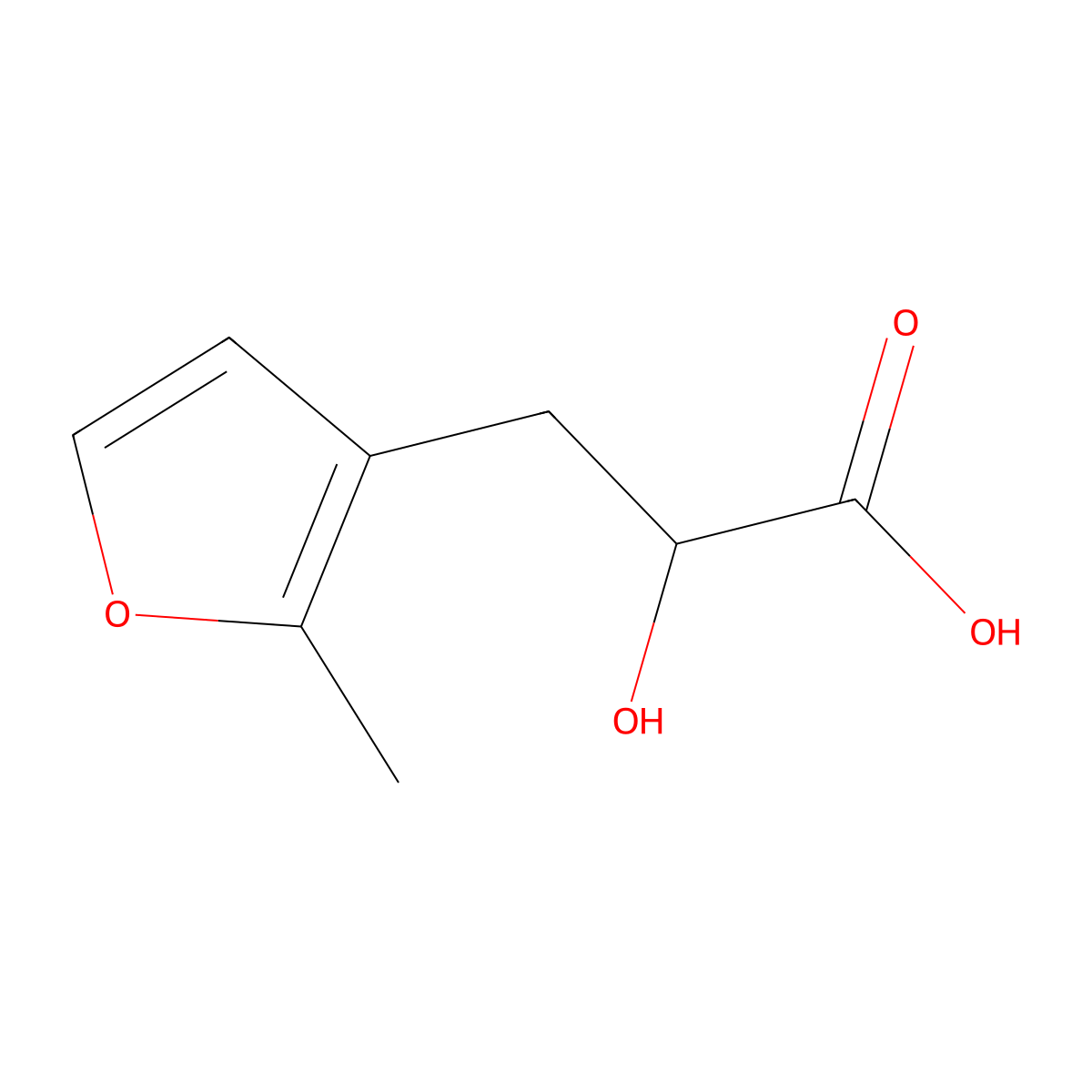 2-Hydroxy-3-(2-methylfuran-3-yl)propanoic acid molecular structure, CAS 2059970-43-1