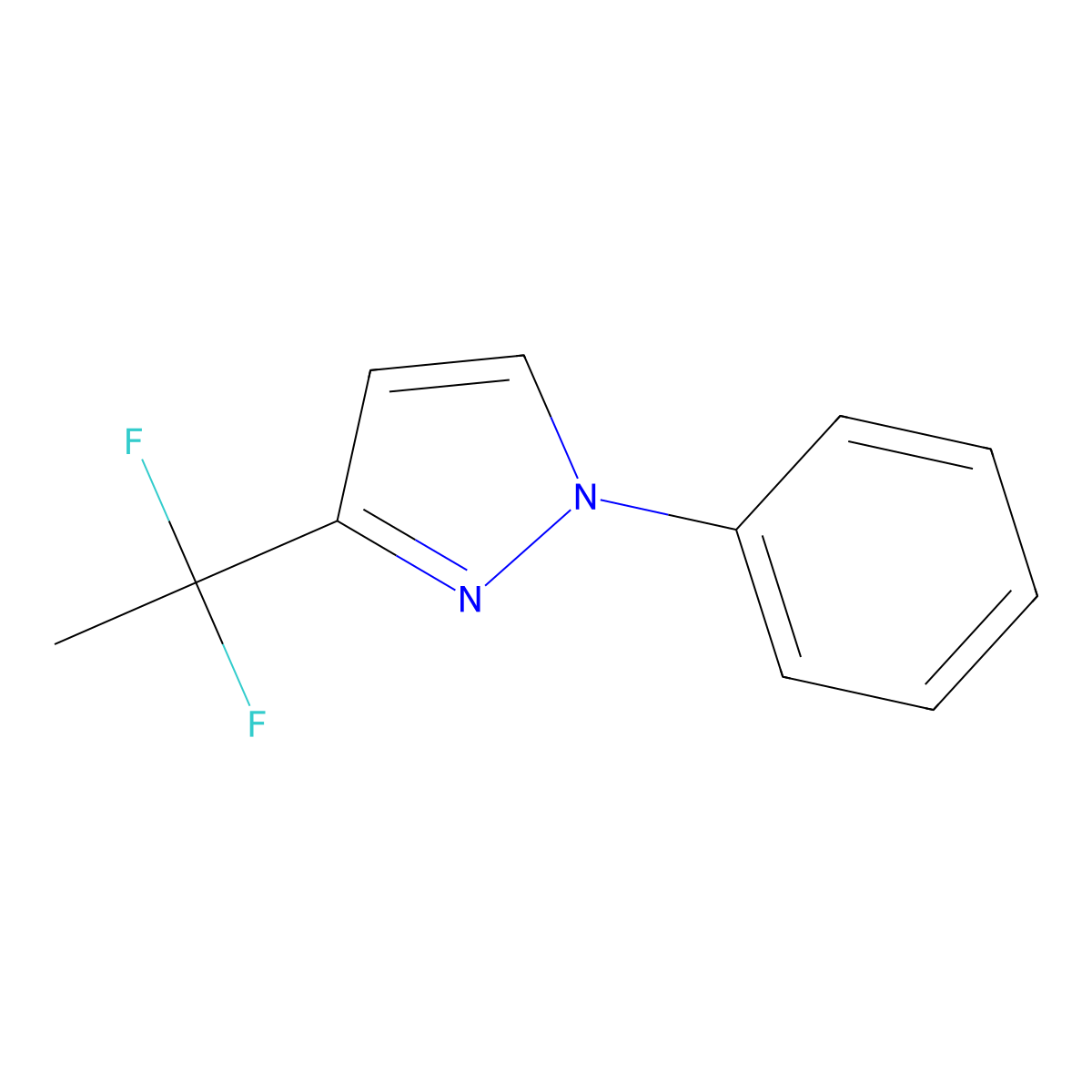 3-(1,1-Difluoroethyl)-1-phenyl-1H-pyrazole molecular structure, CAS 2059970-46-4
