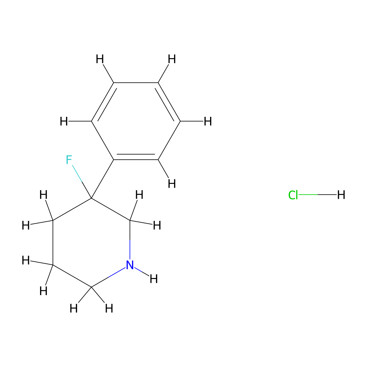 3-Fluoro-3-phenylpiperidine hydrochloride molecular structure, CAS 2059970-47-5