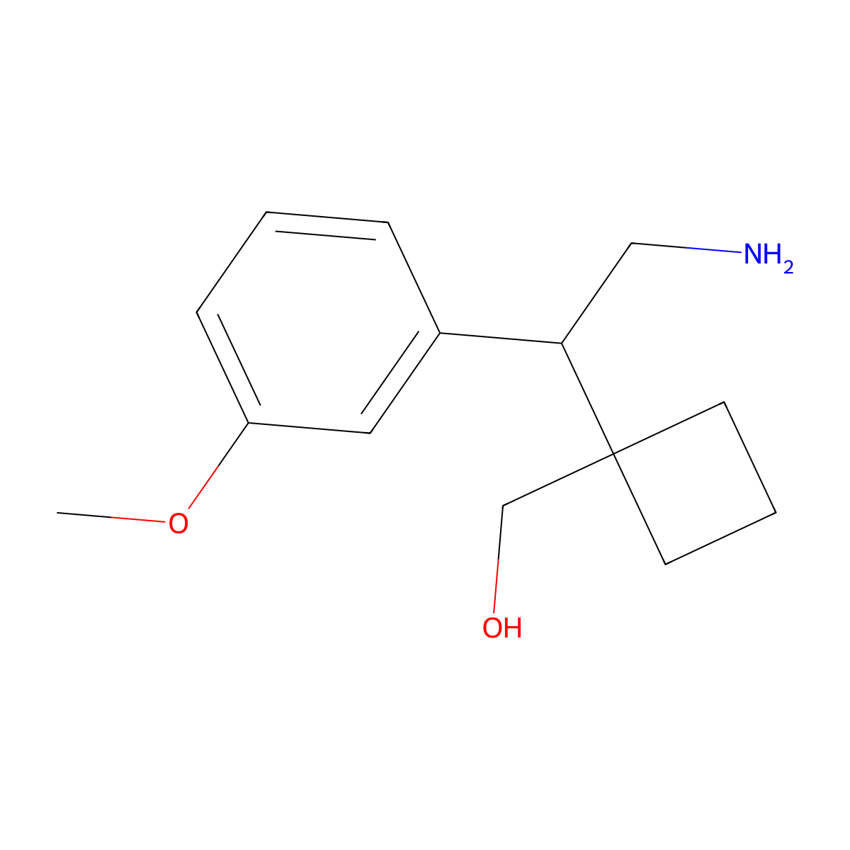{1-[2-Amino-1-(3-methoxyphenyl)ethyl]cyclobutyl}methanol molecular structure, CAS 2059970-50-0