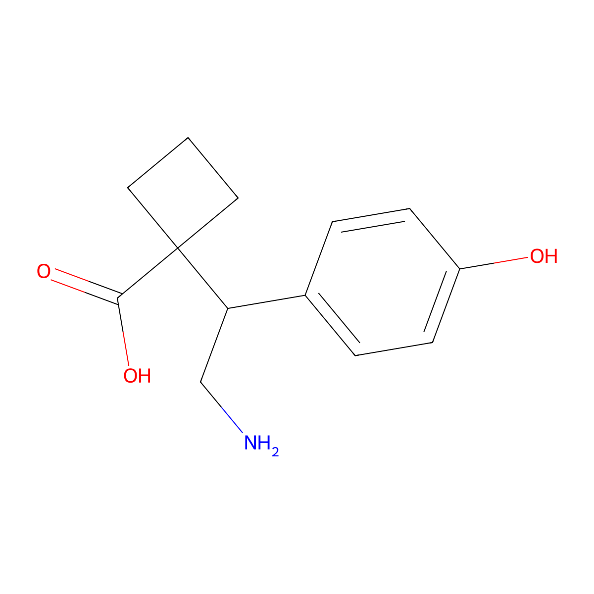 1-[2-Amino-1-(4-hydroxyphenyl)ethyl]cyclobutane-1-carboxylic acid molecular structure, CAS 2059970-53-3