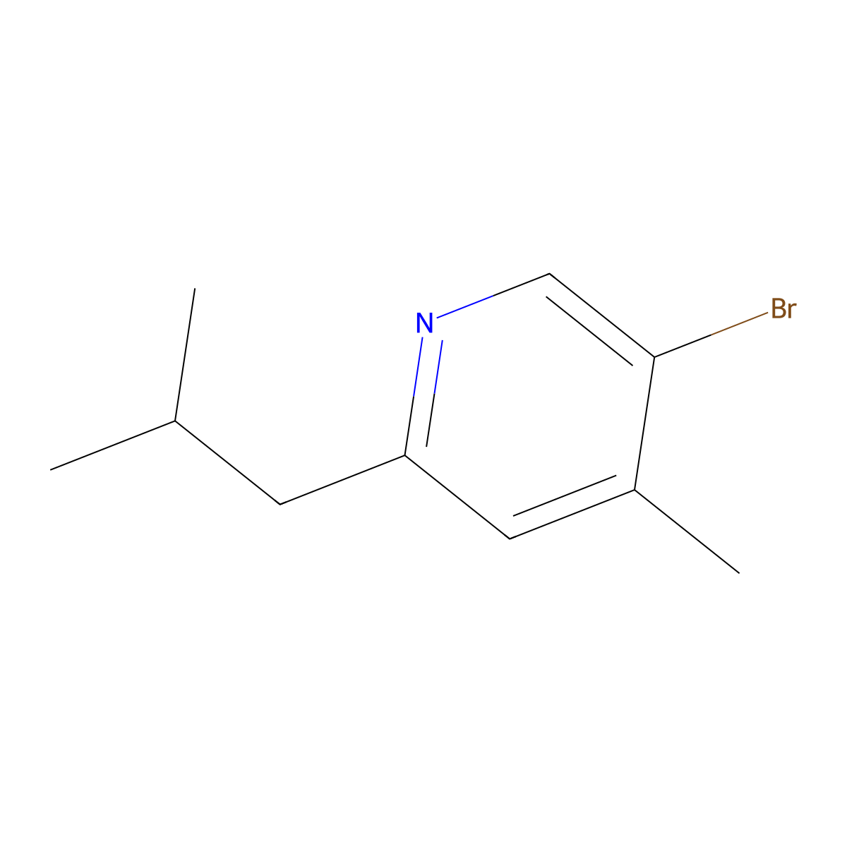 5-Bromo-4-methyl-2-(2-methylpropyl)pyridine molecular structure, CAS 2059970-54-4
