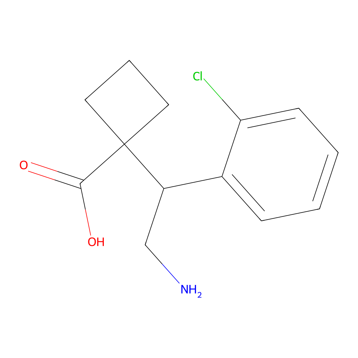 1-[2-Amino-1-(2-chlorophenyl)ethyl]cyclobutane-1-carboxylic acid molecular structure, CAS 2059970-60-2