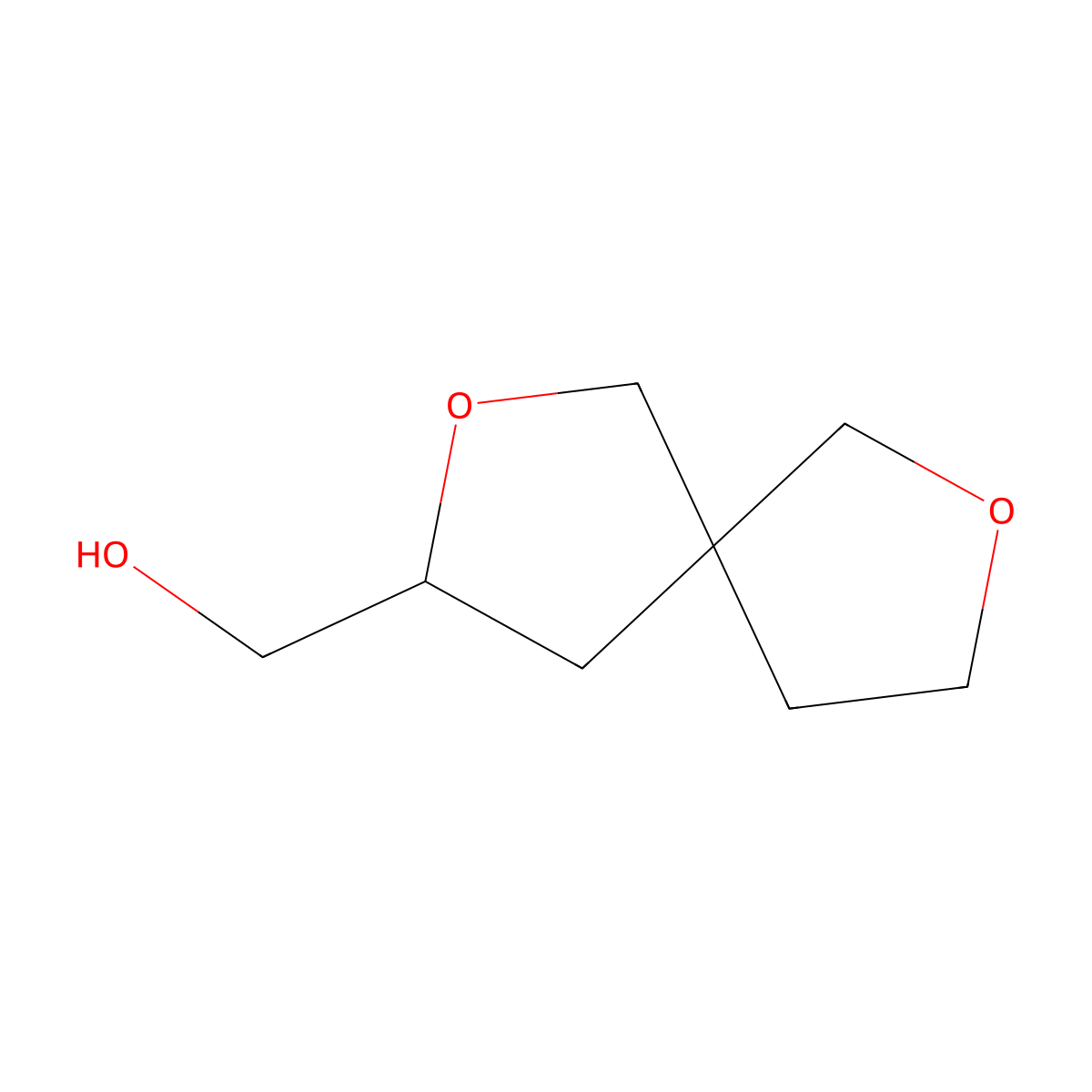 (2,7-Dioxaspiro[4.4]nonan-3-YL)methanol molecular structure, CAS 2059970-72-6