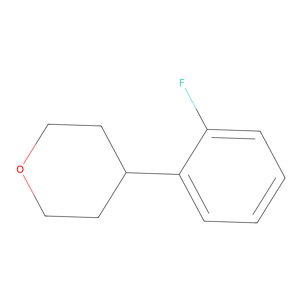 4-(2-Fluorophenyl)oxane molecular structure, CAS 2059970-76-0