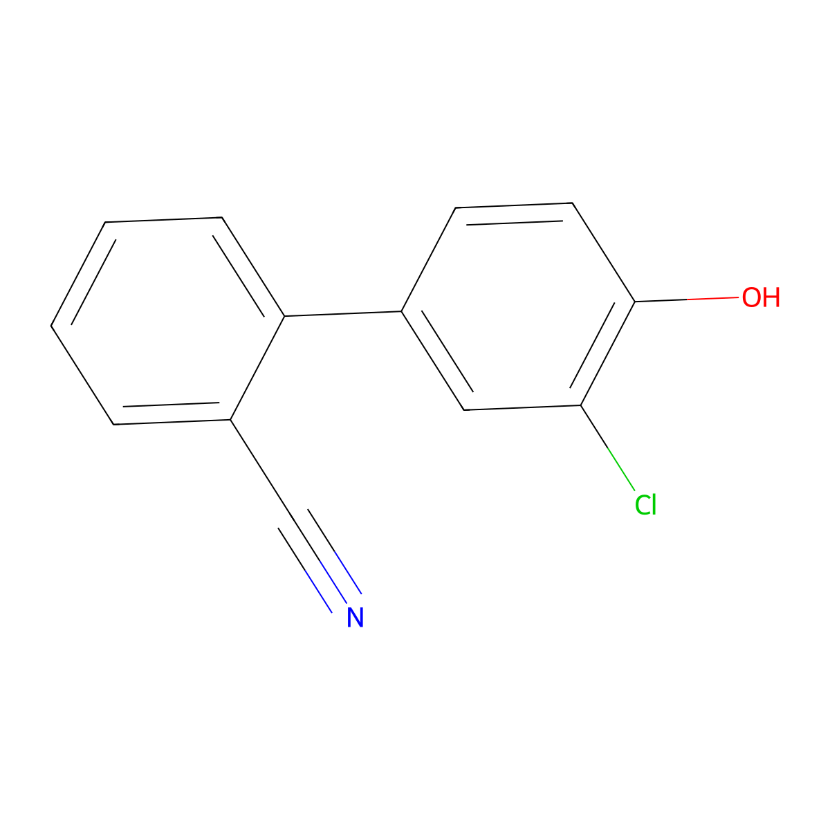 2-(3-Chloro-4-hydroxyphenyl)benzonitrile molecular structure, CAS 2059970-77-1