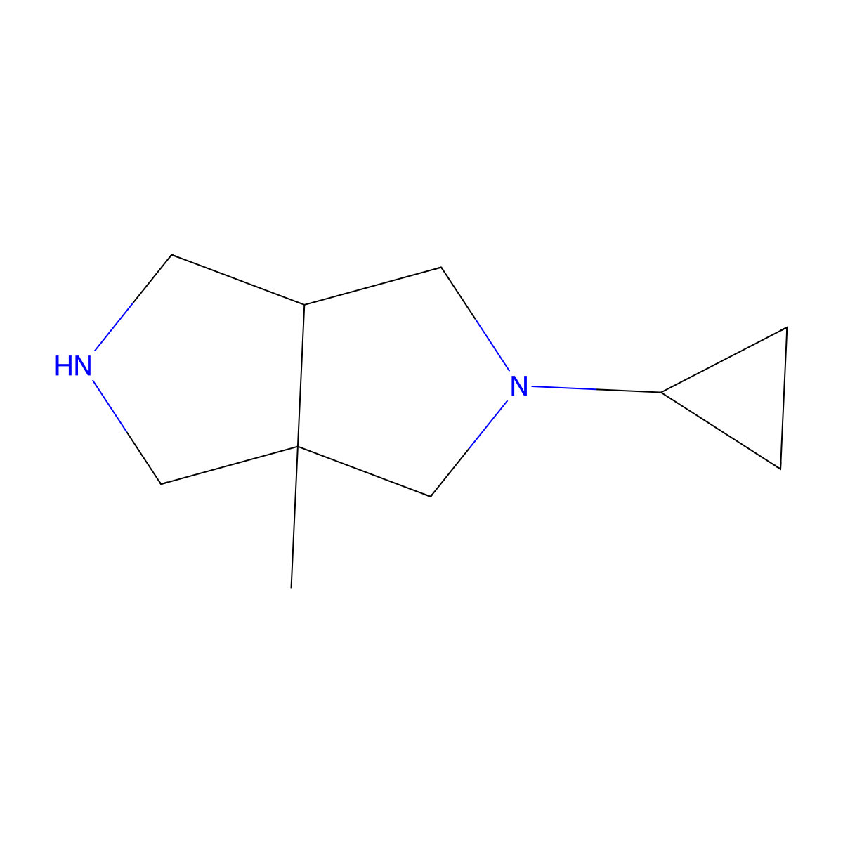 2-Cyclopropyl-3a-methyl-octahydropyrrolo[3,4-c]pyrrole molecular structure, CAS 2059970-78-2