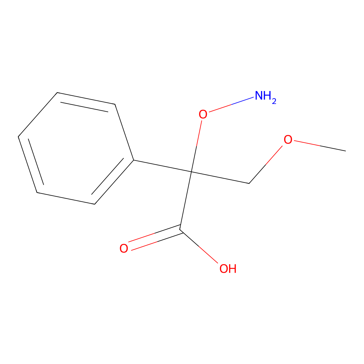 2-(Aminooxy)-3-methoxy-2-phenylpropanoic acid molecular structure, CAS 2059970-79-3