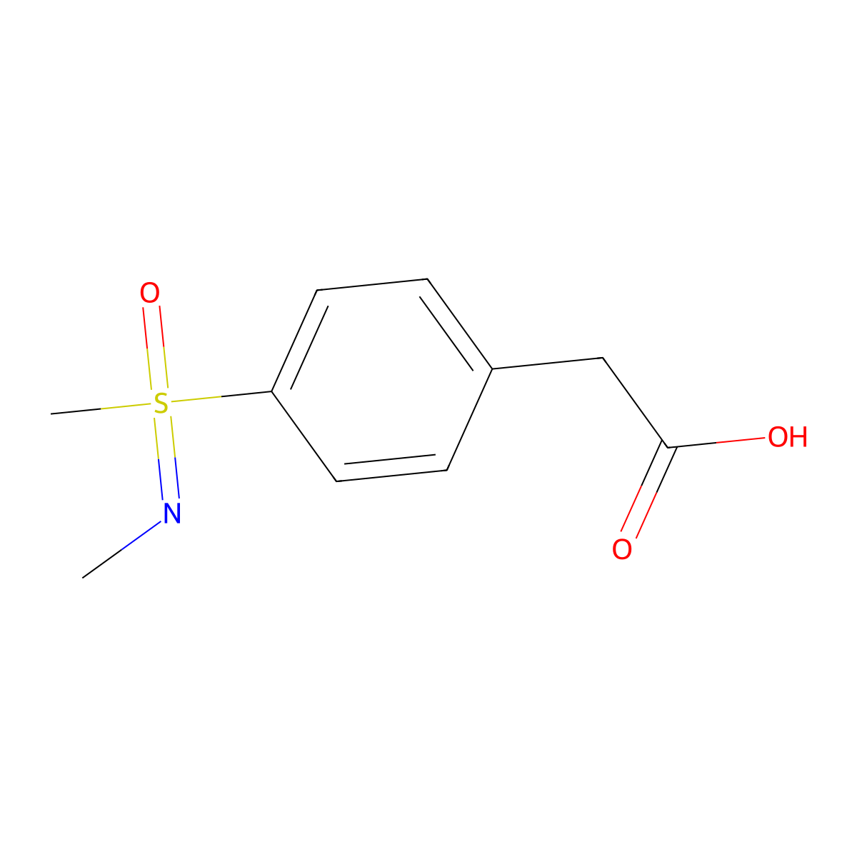 2-{4-[Methyl(methylimino)oxo-lambda6-sulfanyl]phenyl}acetic acid molecular structure, CAS 2059970-81-7