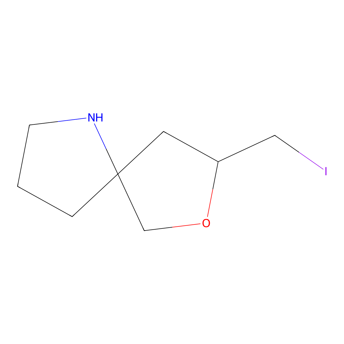 8-(Iodomethyl)-7-oxa-1-azaspiro[4.4]nonane molecular structure, CAS 2059970-89-5