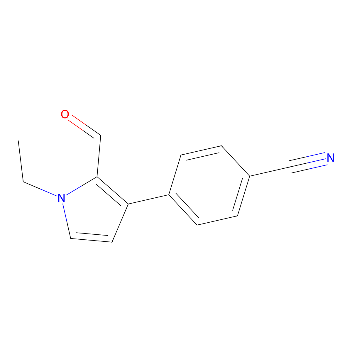 4-(1-Ethyl-2-formyl-1H-pyrrol-3-yl)benzonitrile molecular structure, CAS 2059970-95-3