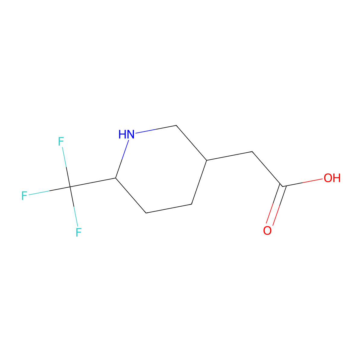 2-[6-(Trifluoromethyl)piperidin-3-yl]acetic acid molecular structure, CAS 2059970-99-7
