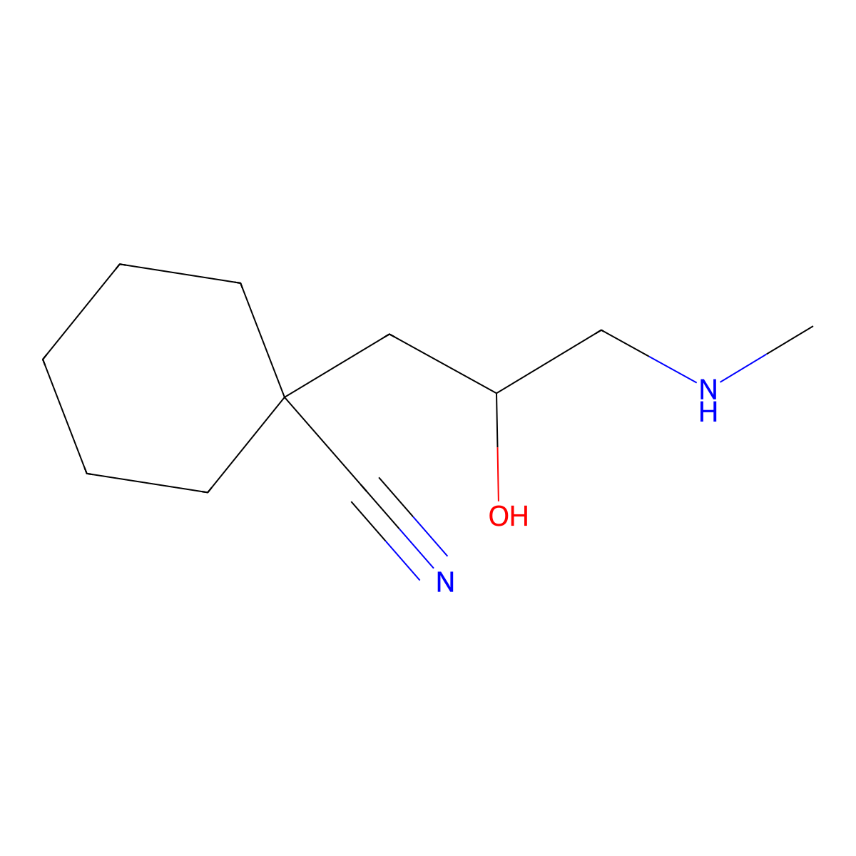 1-[2-Hydroxy-3-(methylamino)propyl]cyclohexane-1-carbonitrile molecular structure, CAS 2059971-02-5