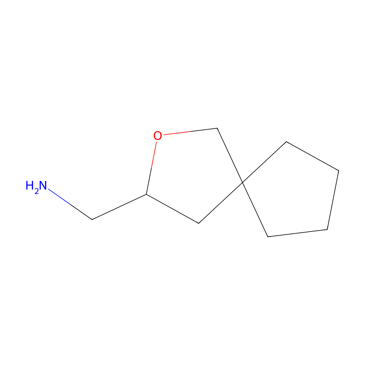 {2-Oxaspiro[4.4]nonan-3-yl}methanamine molecular structure, CAS 2059971-05-8