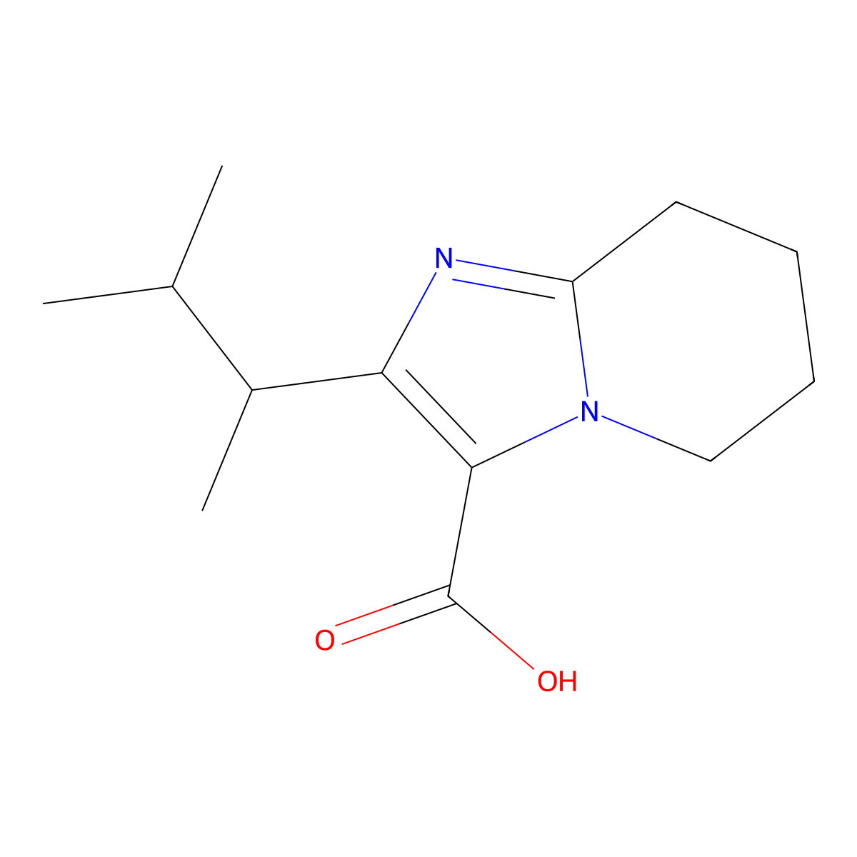 2-(3-Methylbutan-2-yl)-5H,6H,7H,8H-imidazo[1,2-a]pyridine-3-carboxylic acid molecular structure, CAS 2059971-11-6