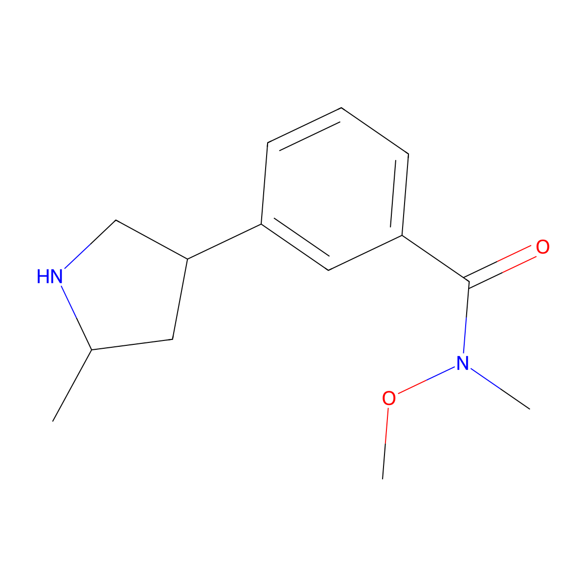 N-Methoxy-N-methyl-3-(5-methylpyrrolidin-3-yl)benzamide molecular structure, CAS 2059971-14-9