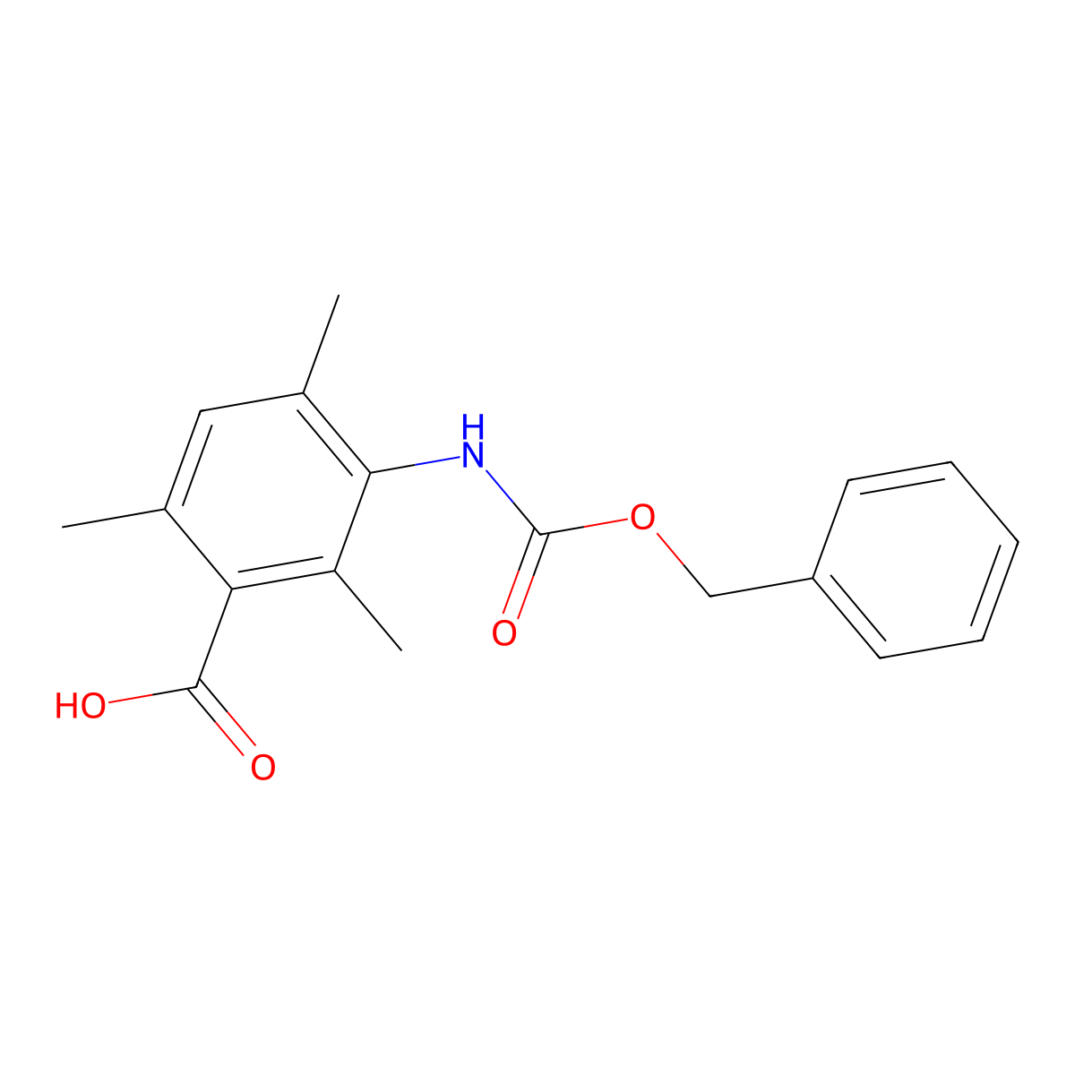 3-{[(Benzyloxy)carbonyl]amino}-2,4,6-trimethylbenzoic acid molecular structure, CAS 2059971-20-7