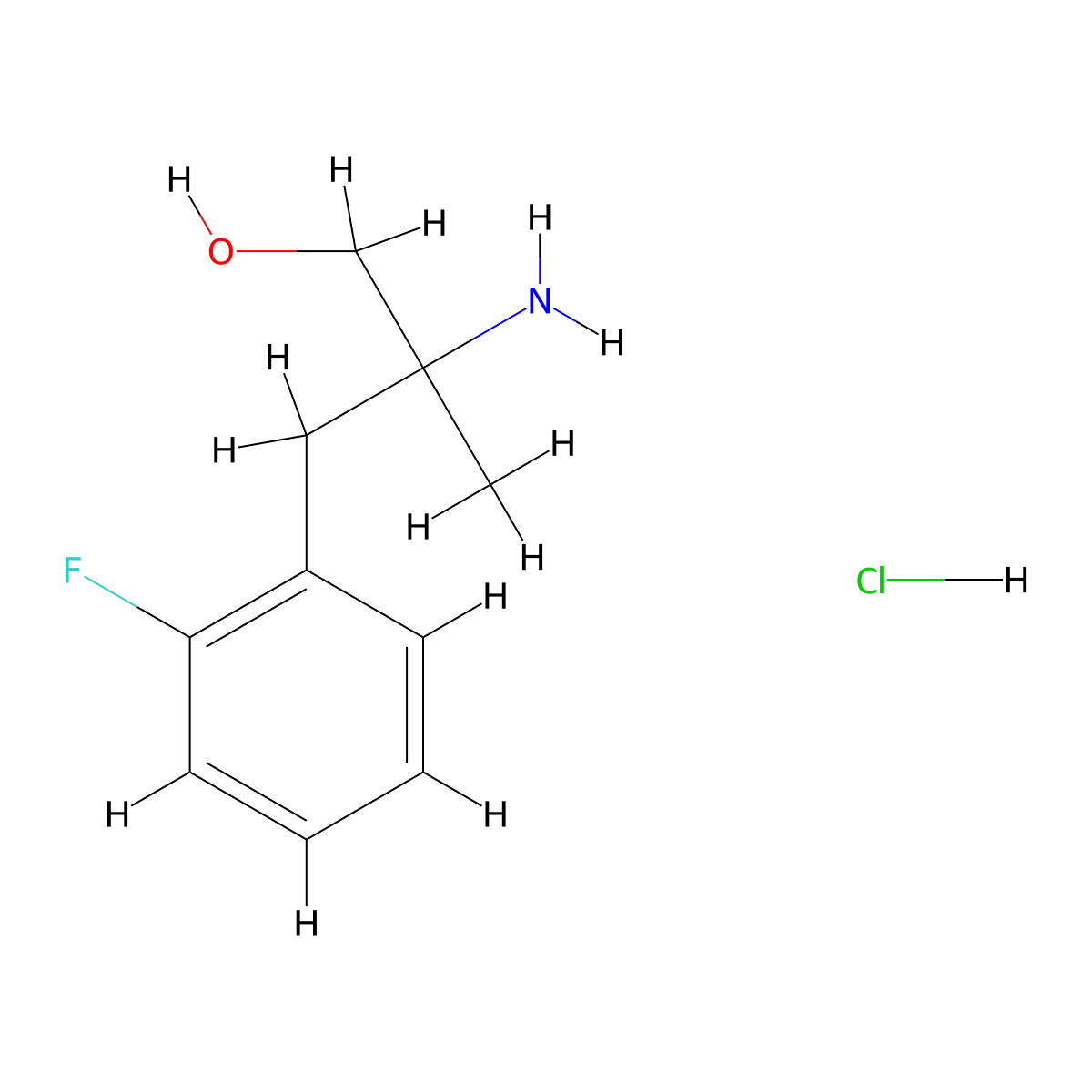 2-Amino-3-(2-fluorophenyl)-2-methylpropan-1-ol hydrochloride molecular structure, CAS 2059971-22-9