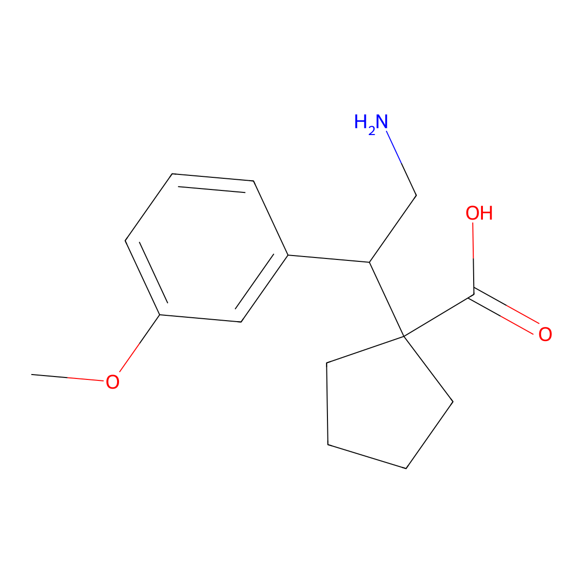 1-[2-Amino-1-(3-methoxyphenyl)ethyl]cyclopentane-1-carboxylic acid molecular structure, CAS 2059971-29-6