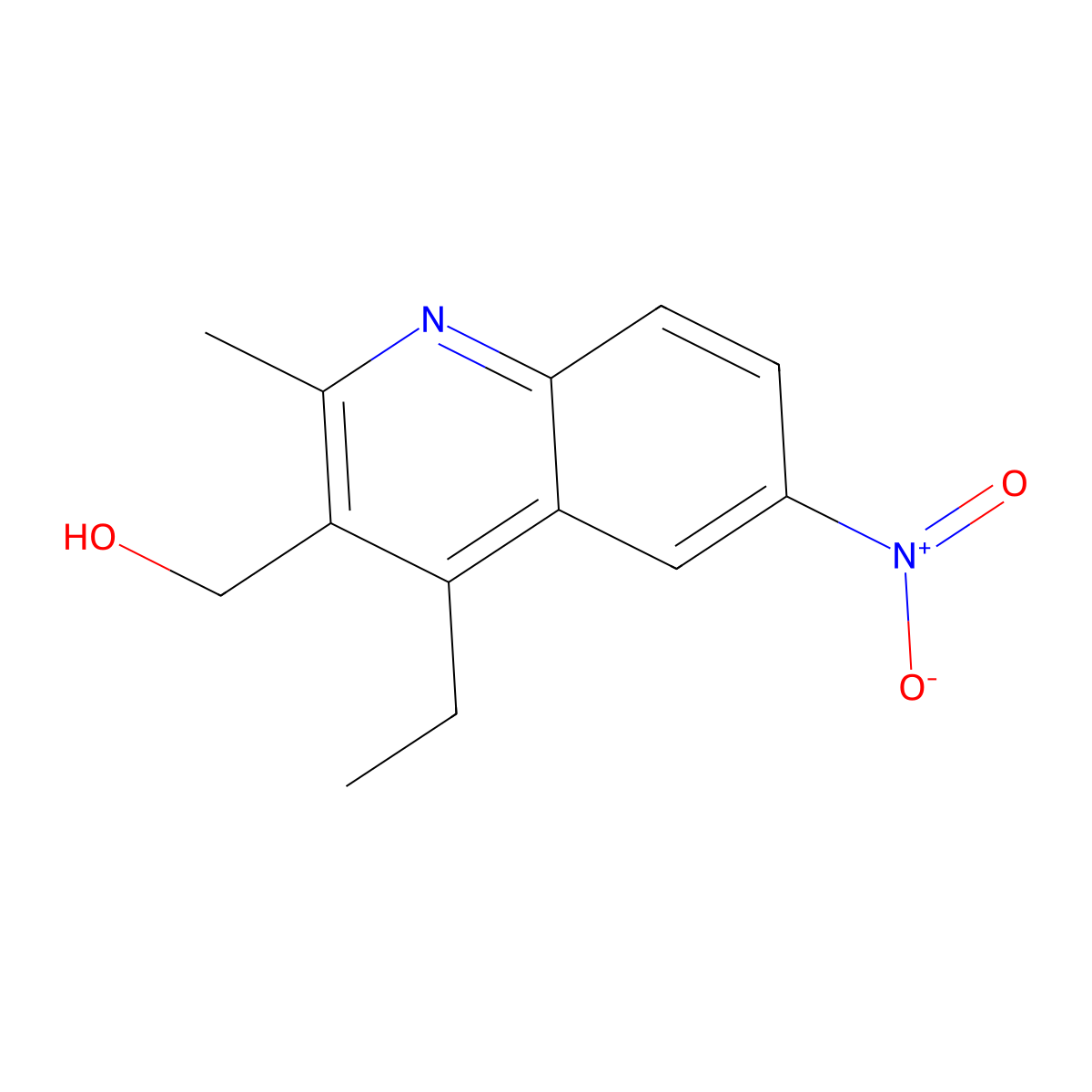 (4-Ethyl-2-methyl-6-nitroquinolin-3-yl)methanol molecular structure, CAS 2059971-30-9