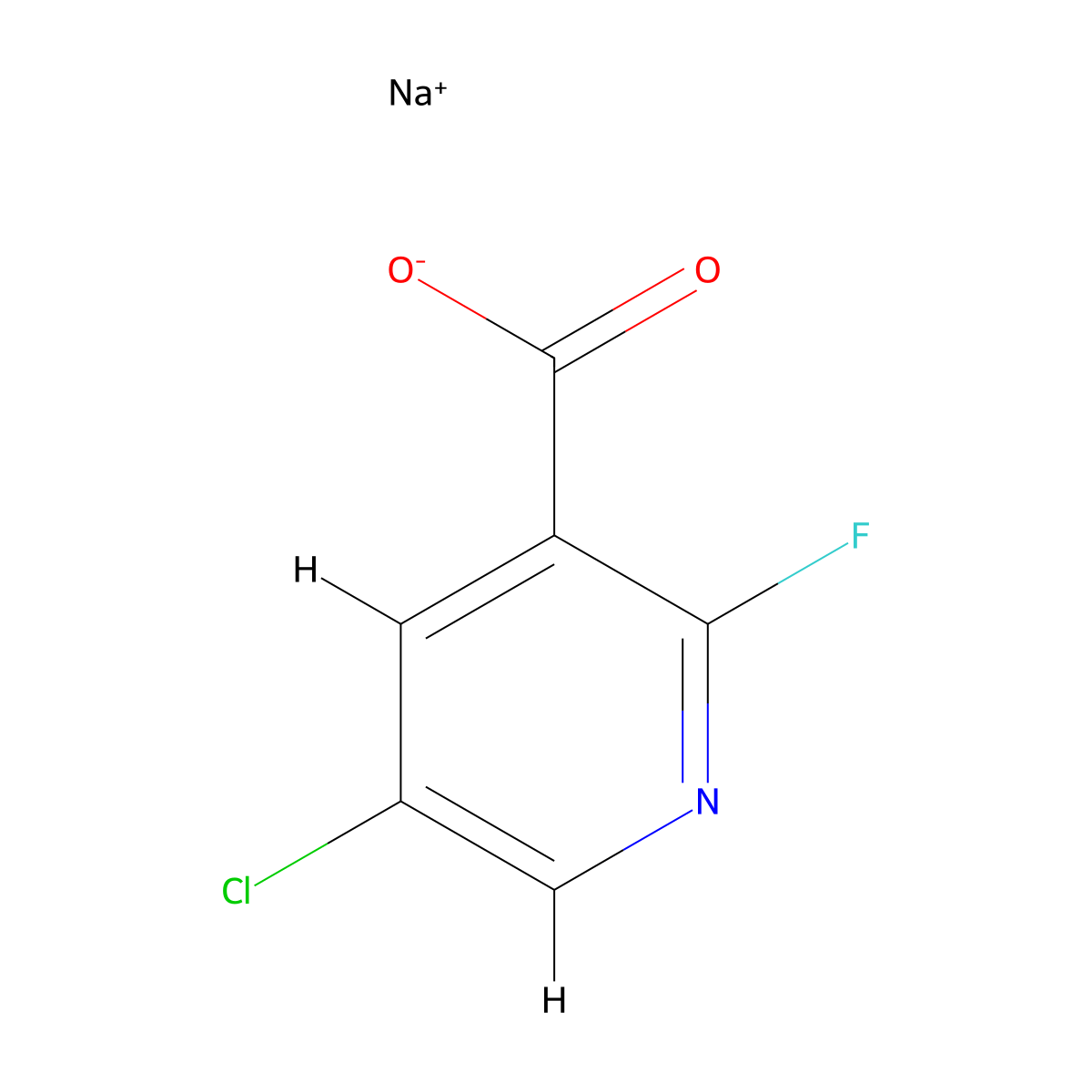 Sodium 5-chloro-2-fluoropyridine-3-carboxylate molecular structure, CAS 2059971-31-0