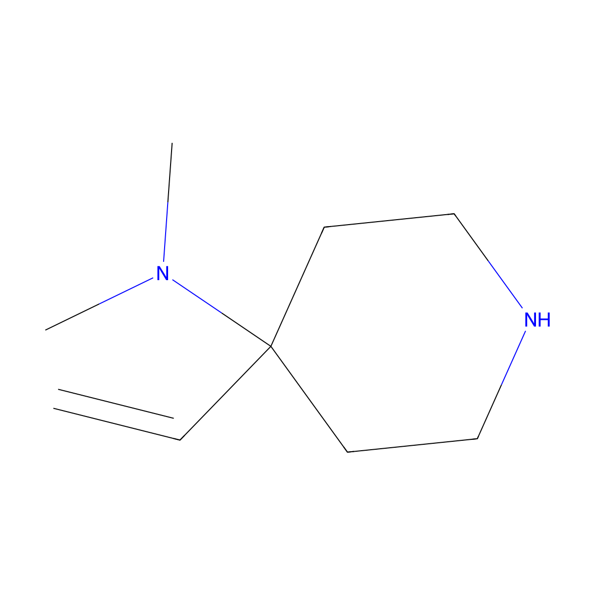 4-Ethenyl-N,N-dimethylpiperidin-4-amine molecular structure, CAS 2059971-32-1