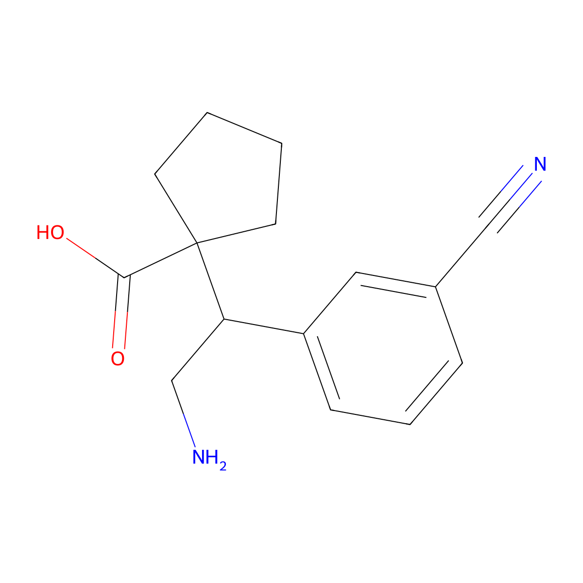 1-[2-Amino-1-(3-cyanophenyl)ethyl]cyclopentane-1-carboxylic acid molecular structure, CAS 2059971-34-3