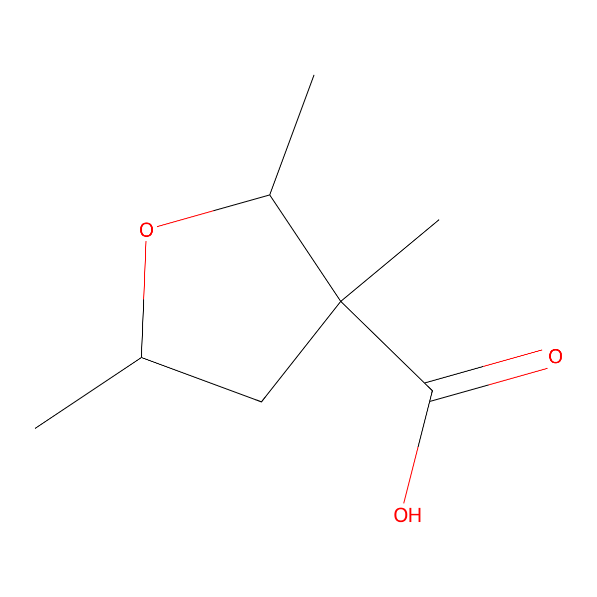 2,3,5-Trimethyloxolane-3-carboxylic acid molecular structure, CAS 2059971-42-3