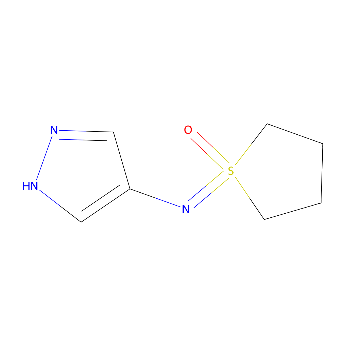 1-[(1H-Pyrazol-4-yl)imino]-1lambda6-thiolan-1-one molecular structure, CAS 2059971-43-4