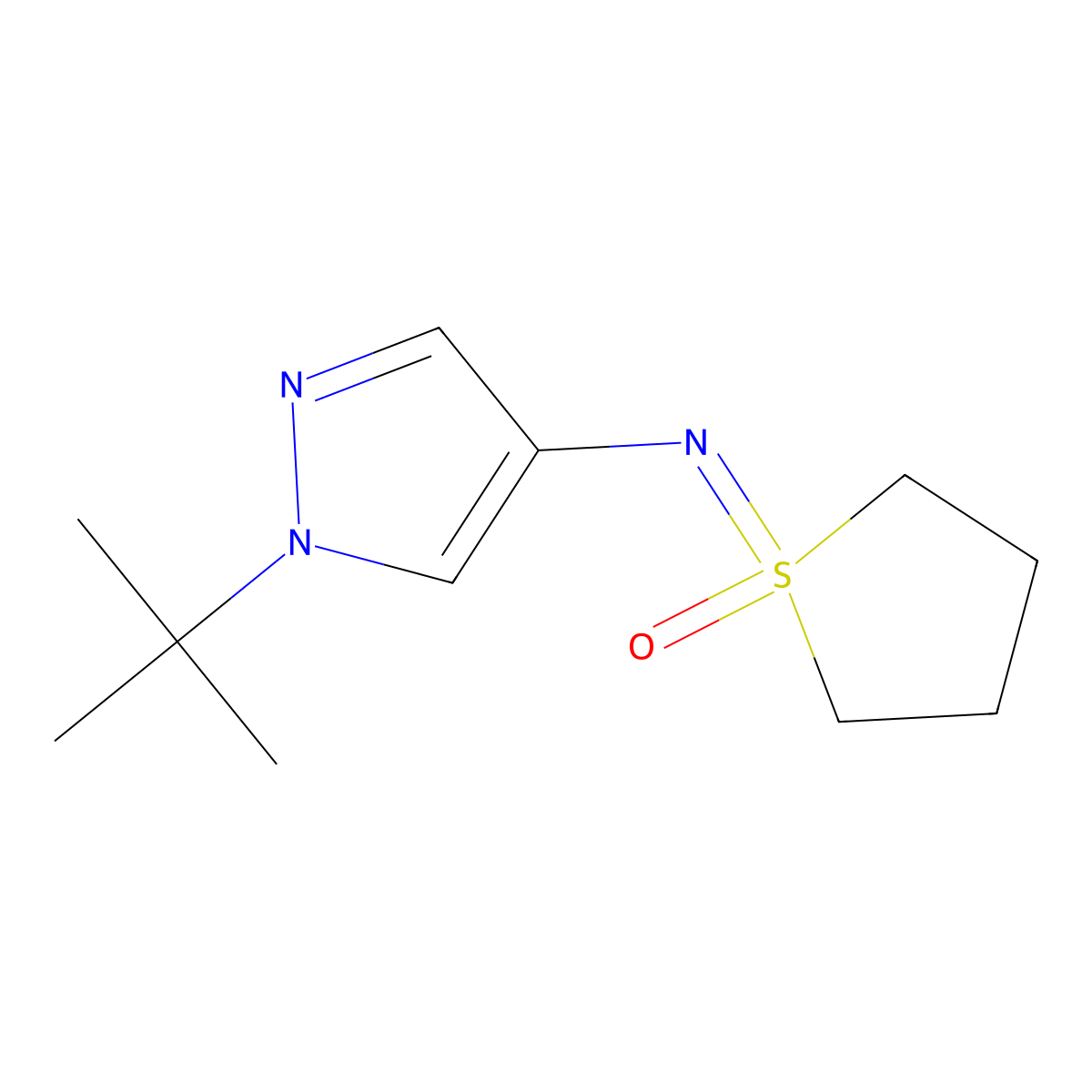 1-[(1-tert-Butyl-1H-pyrazol-4-yl)imino]-1lambda6-thiolan-1-one molecular structure, CAS 2059971-48-9