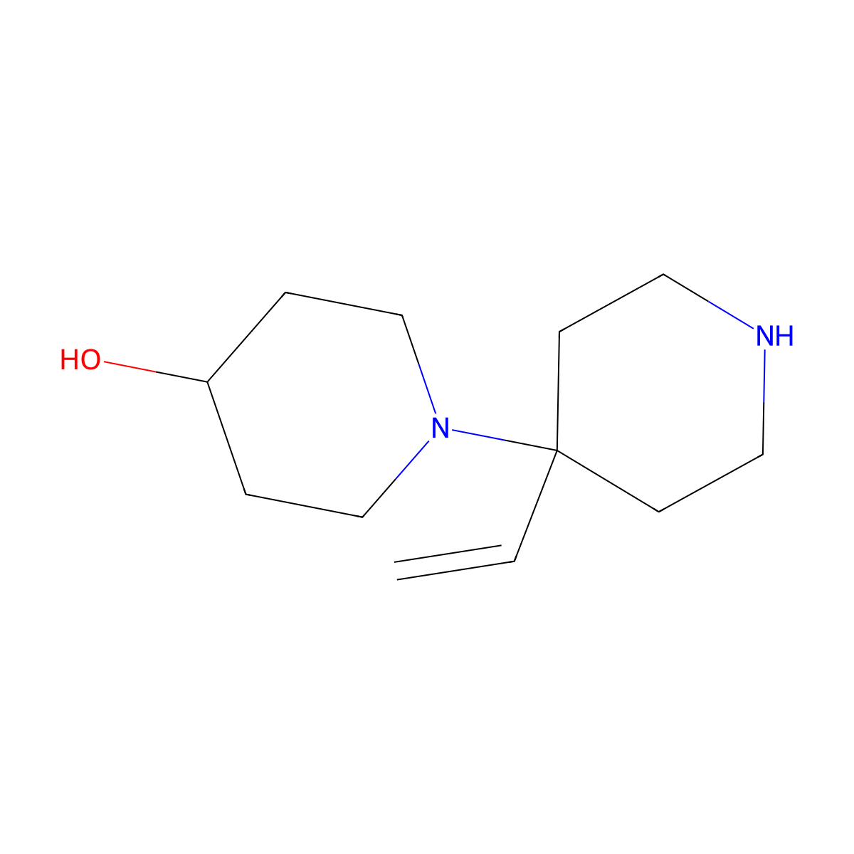 1-(4-Ethenylpiperidin-4-yl)piperidin-4-ol molecular structure, CAS 2059971-49-0