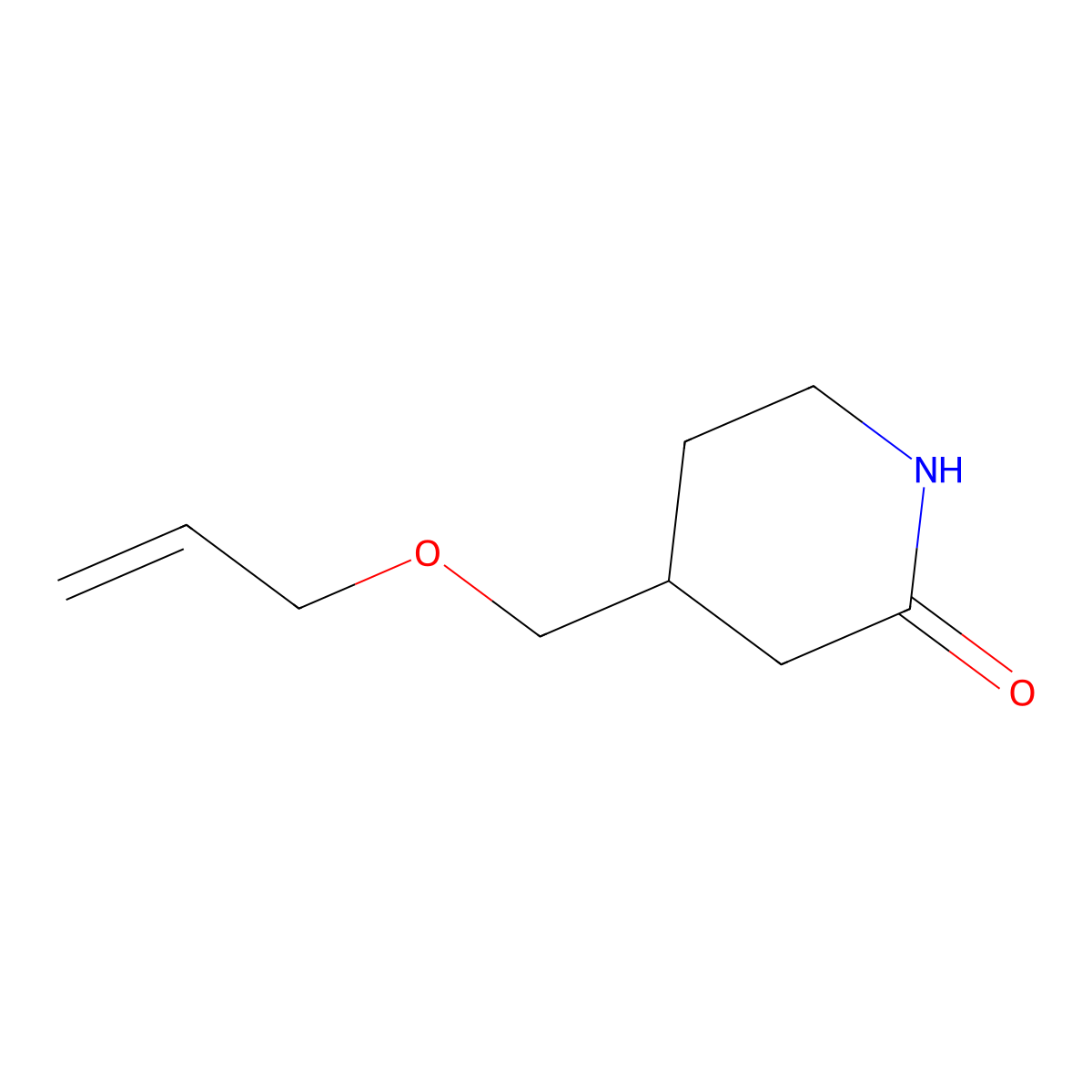 4-[(Prop-2-en-1-yloxy)methyl]piperidin-2-one molecular structure, CAS 2059971-56-9