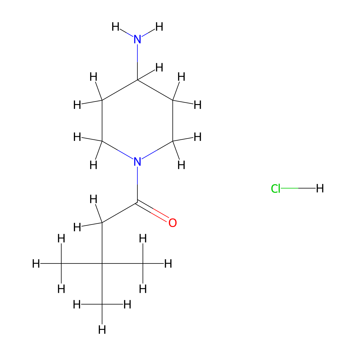 1-(4-Aminopiperidin-1-yl)-3,3-dimethylbutan-1-one hydrochloride molecular structure, CAS 2059971-58-1