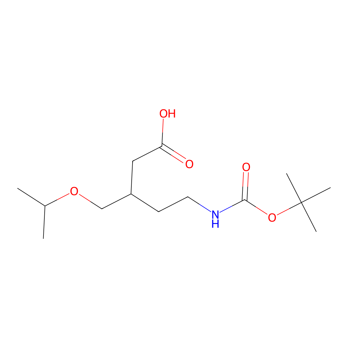 5-{[(Tert-butoxy)carbonyl]amino}-3-[(propan-2-yloxy)methyl]pentanoic acid molecular structure, CAS 2059971-61-6