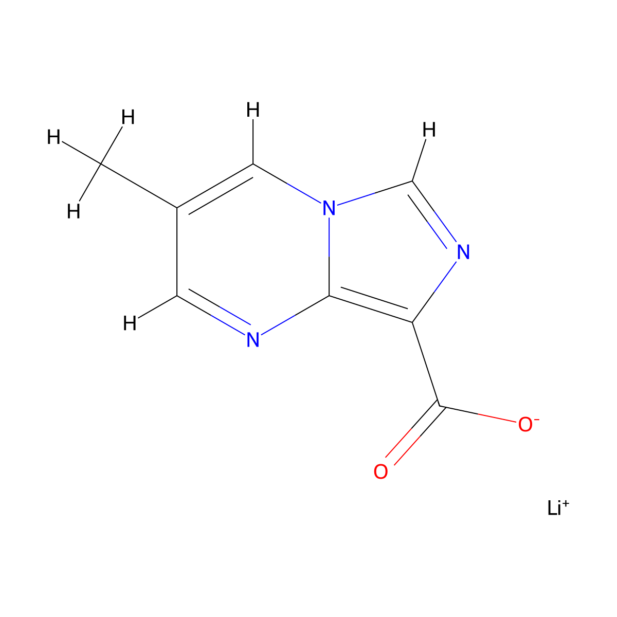 Lithium(1+) ion 3-methylimidazo[1,5-a]pyrimidine-8-carboxylate molecular structure, CAS 2059971-63-8