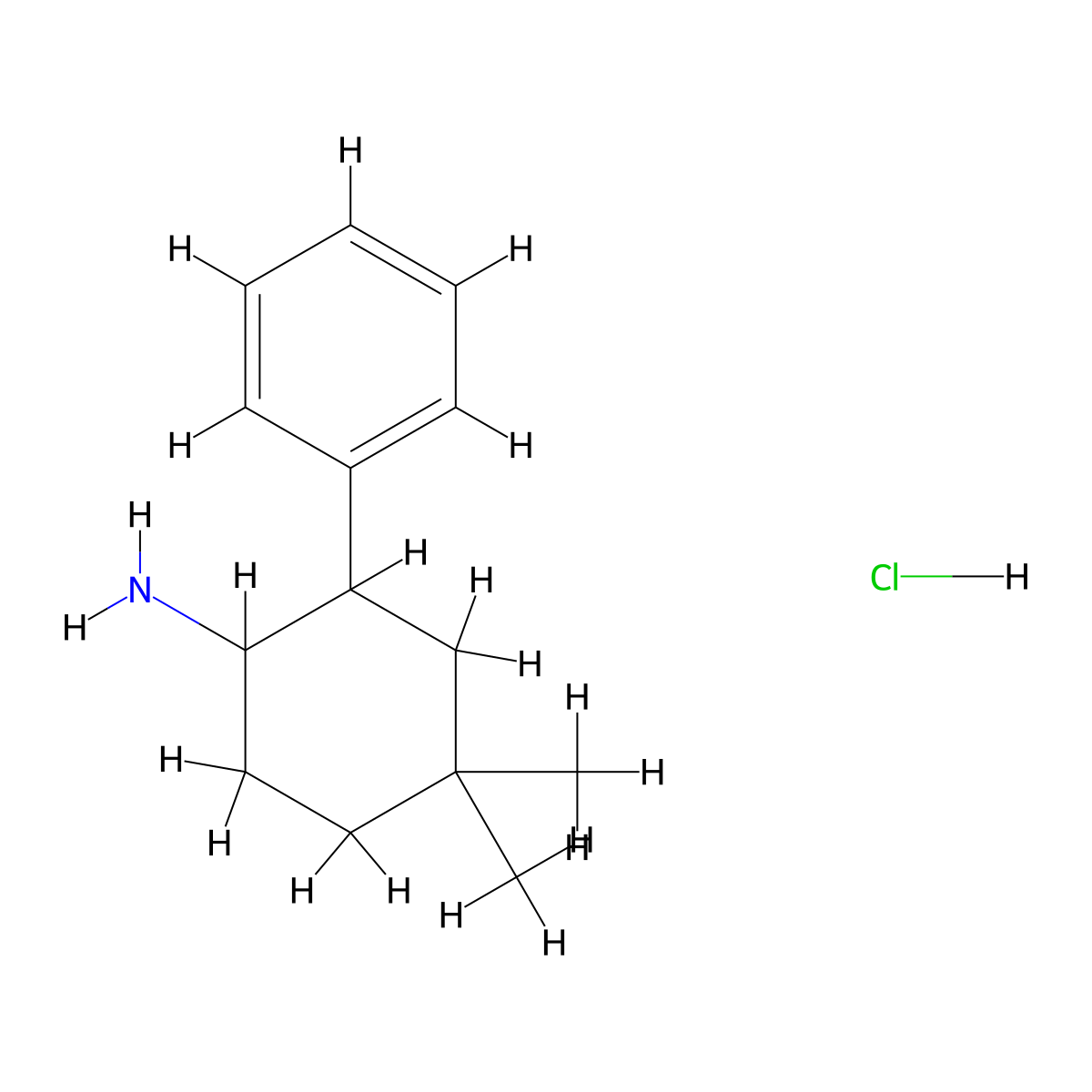 4,4-Dimethyl-2-phenylcyclohexan-1-amine hydrochloride molecular structure, CAS 2059971-65-0