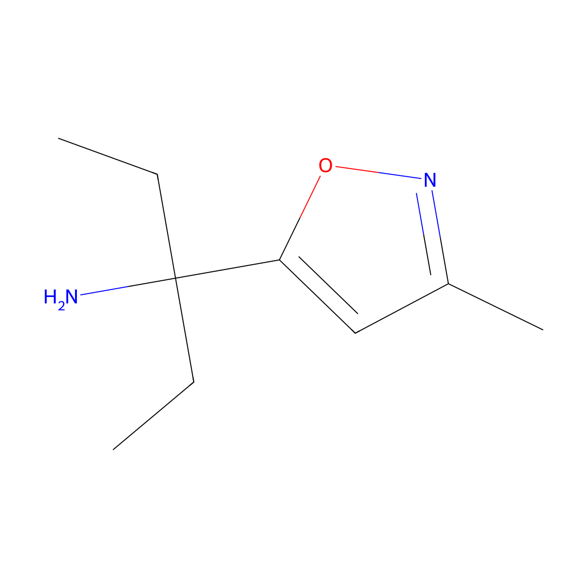 3-(3-Methyl-1,2-oxazol-5-yl)pentan-3-amine molecular structure, CAS 2059971-69-4