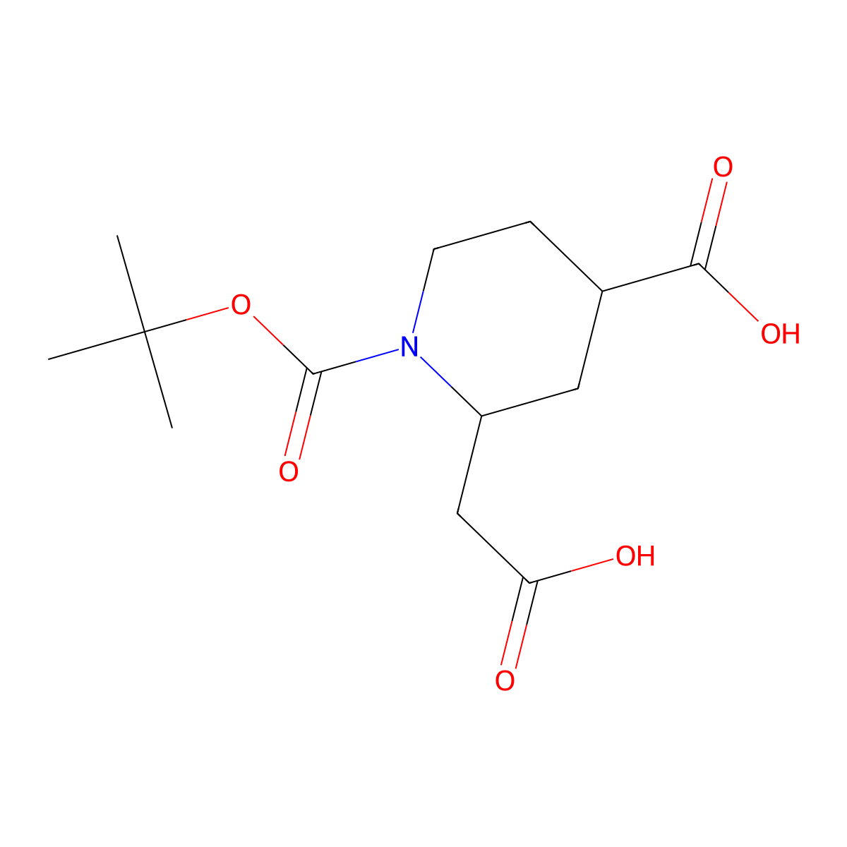 1-[(tert-Butoxy)carbonyl]-2-(carboxymethyl)piperidine-4-carboxylic acid molecular structure, CAS 2059971-76-3