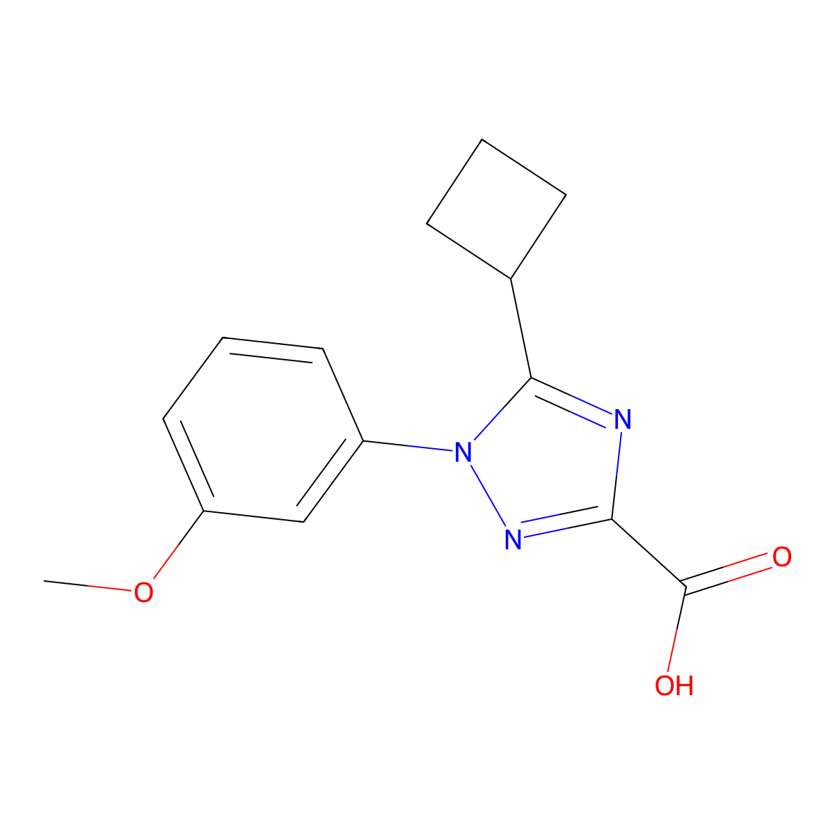 5-Cyclobutyl-1-(3-methoxyphenyl)-1H-1,2,4-triazole-3-carboxylic acid molecular structure, CAS 2059971-83-2