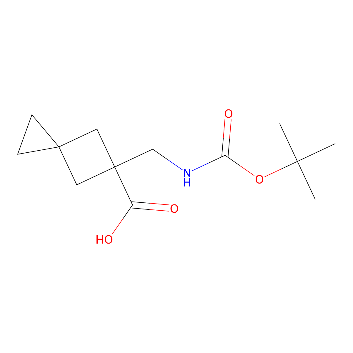 5-({[(Tert-butoxy)carbonyl]amino}methyl)spiro[2.3]hexane-5-carboxylic acid molecular structure, CAS 2059971-94-5