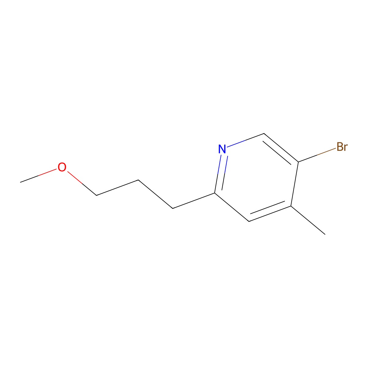 5-Bromo-2-(3-methoxypropyl)-4-methylpyridine molecular structure, CAS 2059971-96-7
