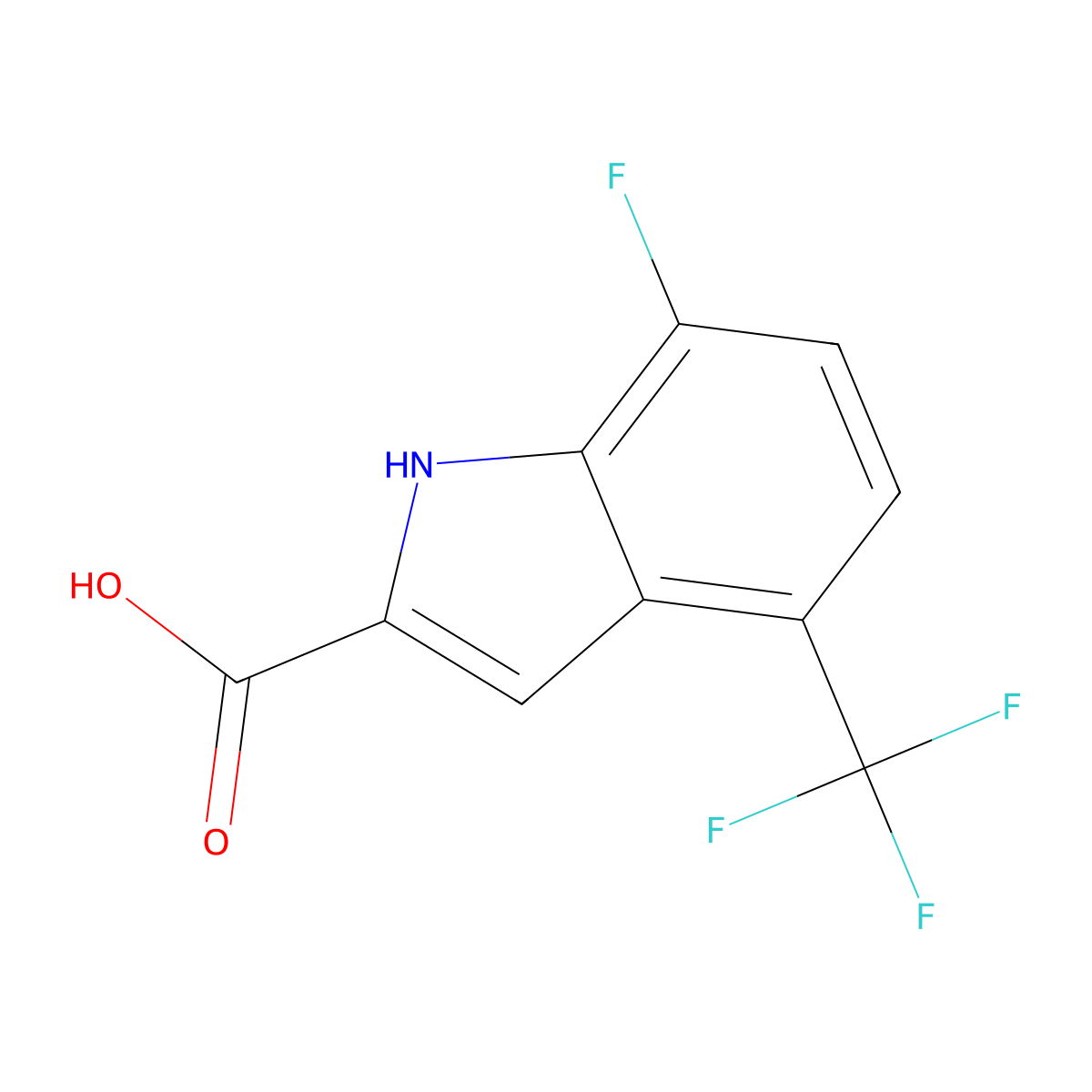 7-Fluoro-4-(trifluoromethyl)-1H-indole-2-carboxylic acid molecular structure, CAS 2059972-01-7