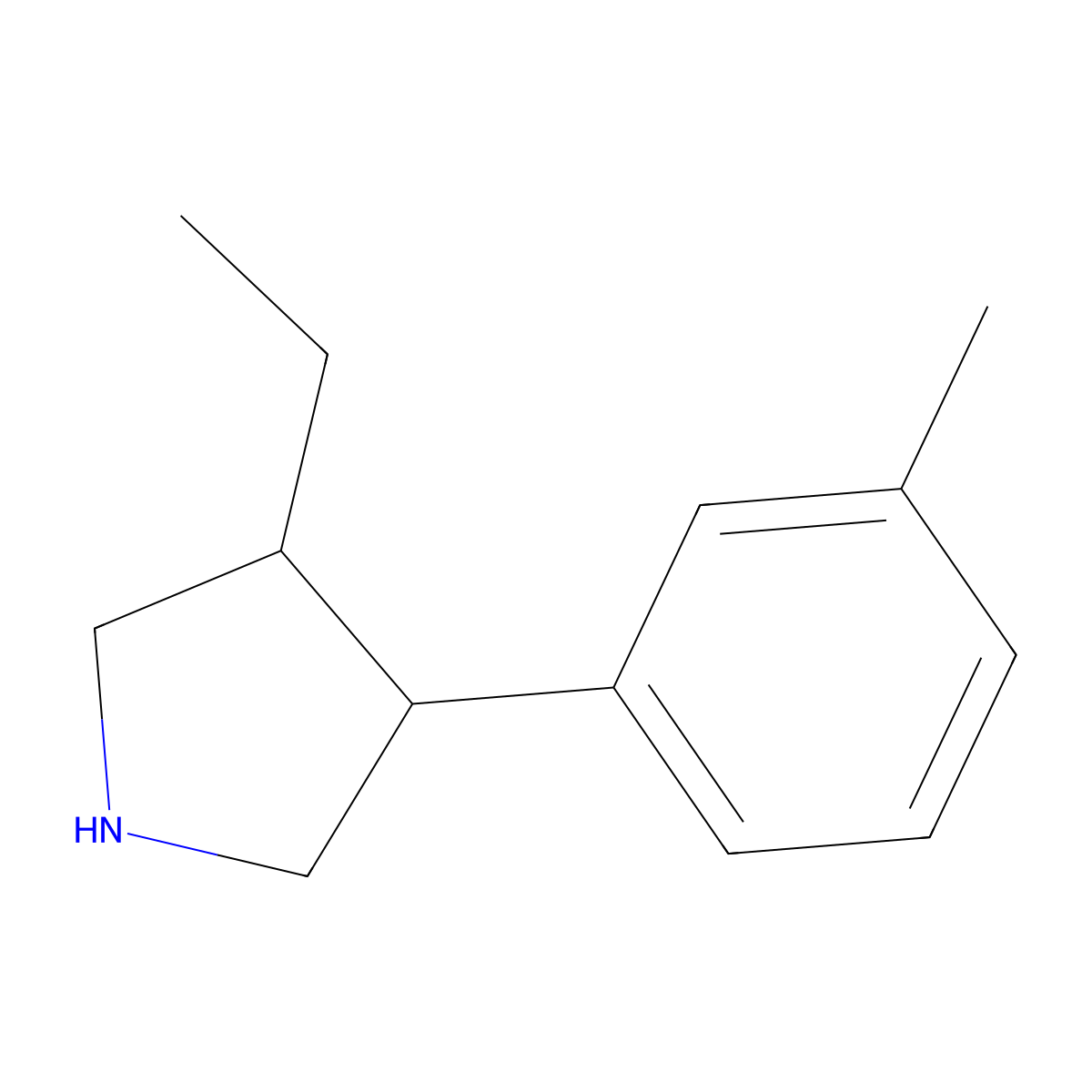 3-Ethyl-4-(3-methylphenyl)pyrrolidine molecular structure, CAS 2059972-02-8
