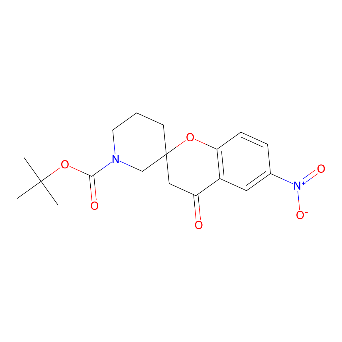 tert-Butyl 6-nitro-4-oxo-3,4-dihydrospiro[1-benzopyran-2,3'-piperidine]-1'-carboxylate molecular structure, CAS 2059972-04-0