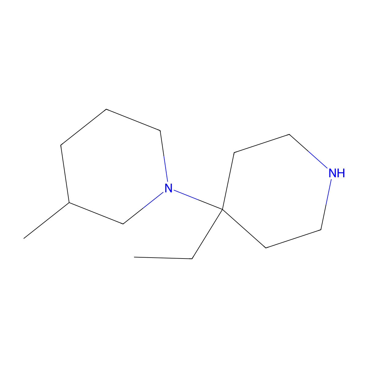 4-Ethyl-4-(3-methylpiperidin-1-yl)piperidine molecular structure, CAS 2059972-06-2