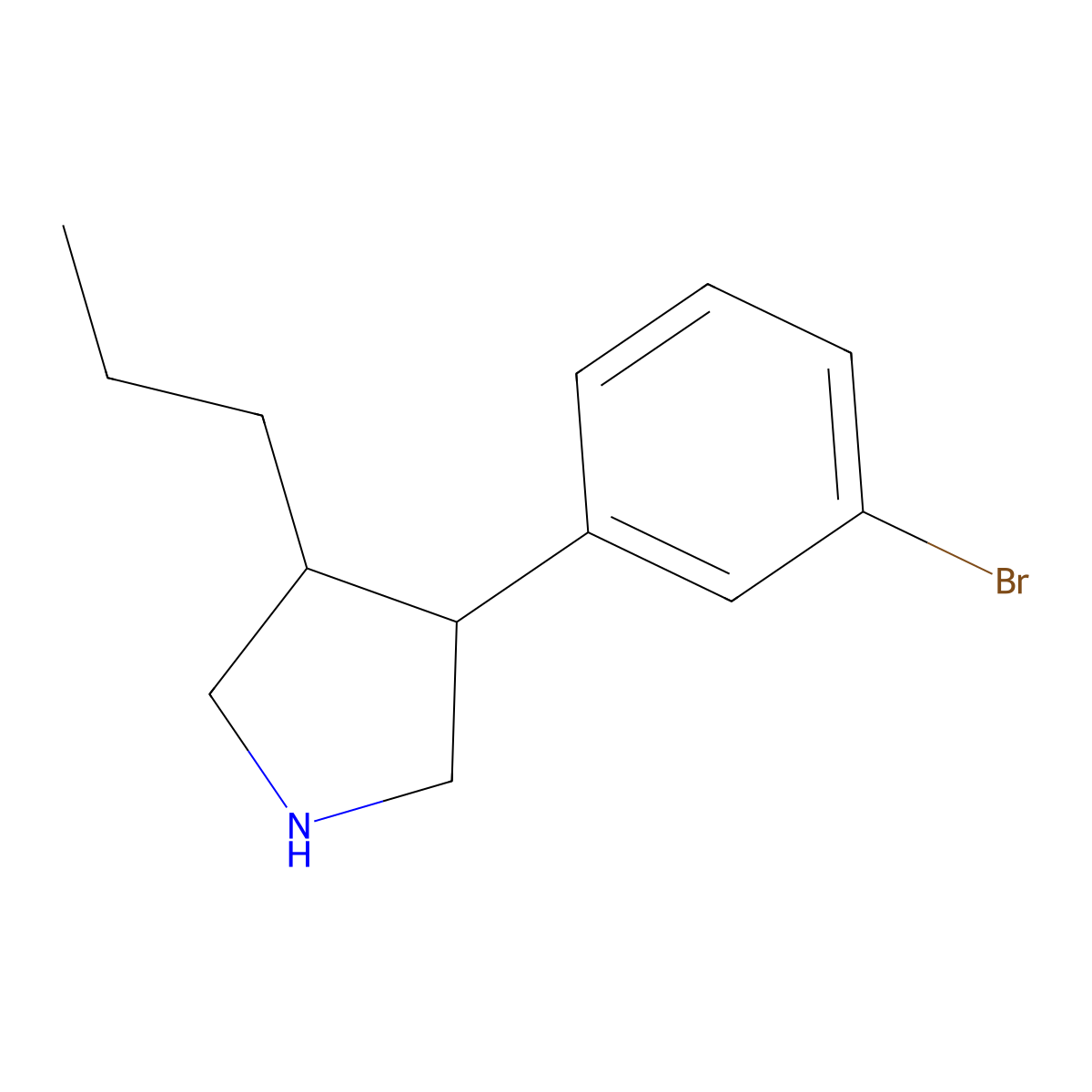 3-(3-Bromophenyl)-4-propylpyrrolidine molecular structure, CAS 2059972-07-3