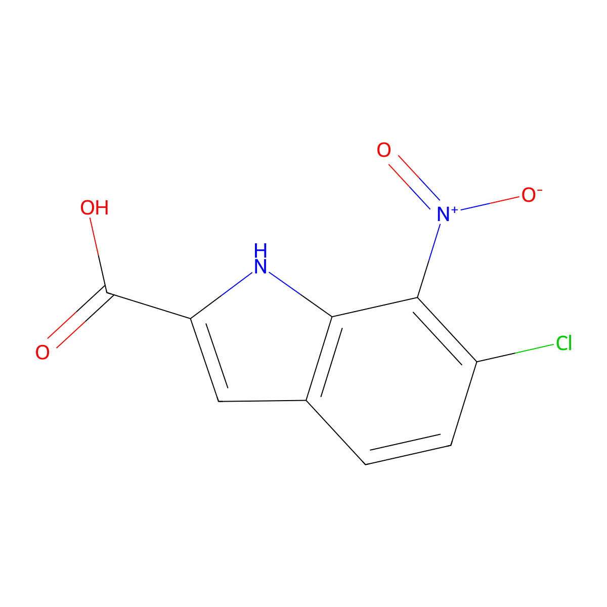 6-Chloro-7-nitro-1H-indole-2-carboxylic acid molecular structure, CAS 2059972-10-8